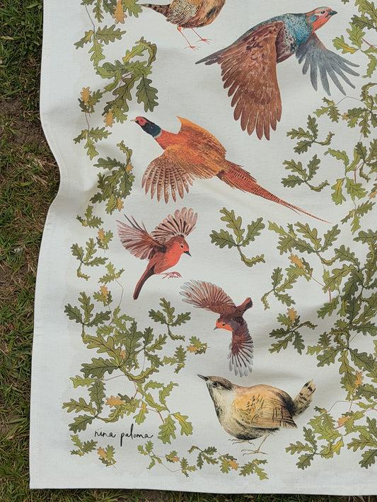 Country Bird Tea Towel