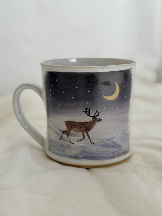 Reindeer & Owl Mug - SECONDS