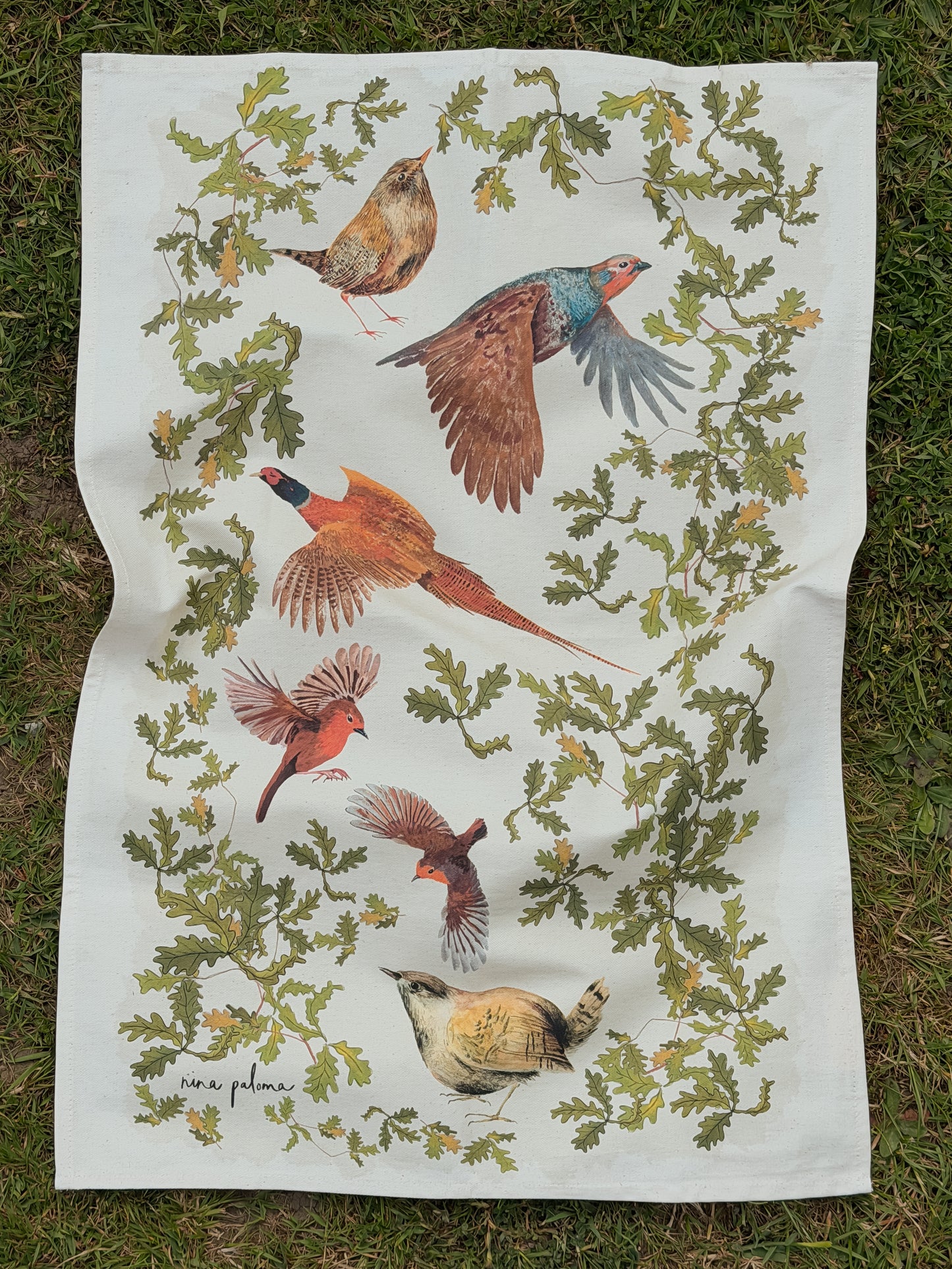 Country Bird Tea Towel