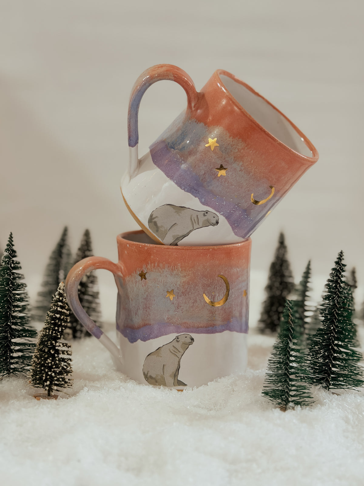 Sitting Polar Bear Winter Dawn Mug
