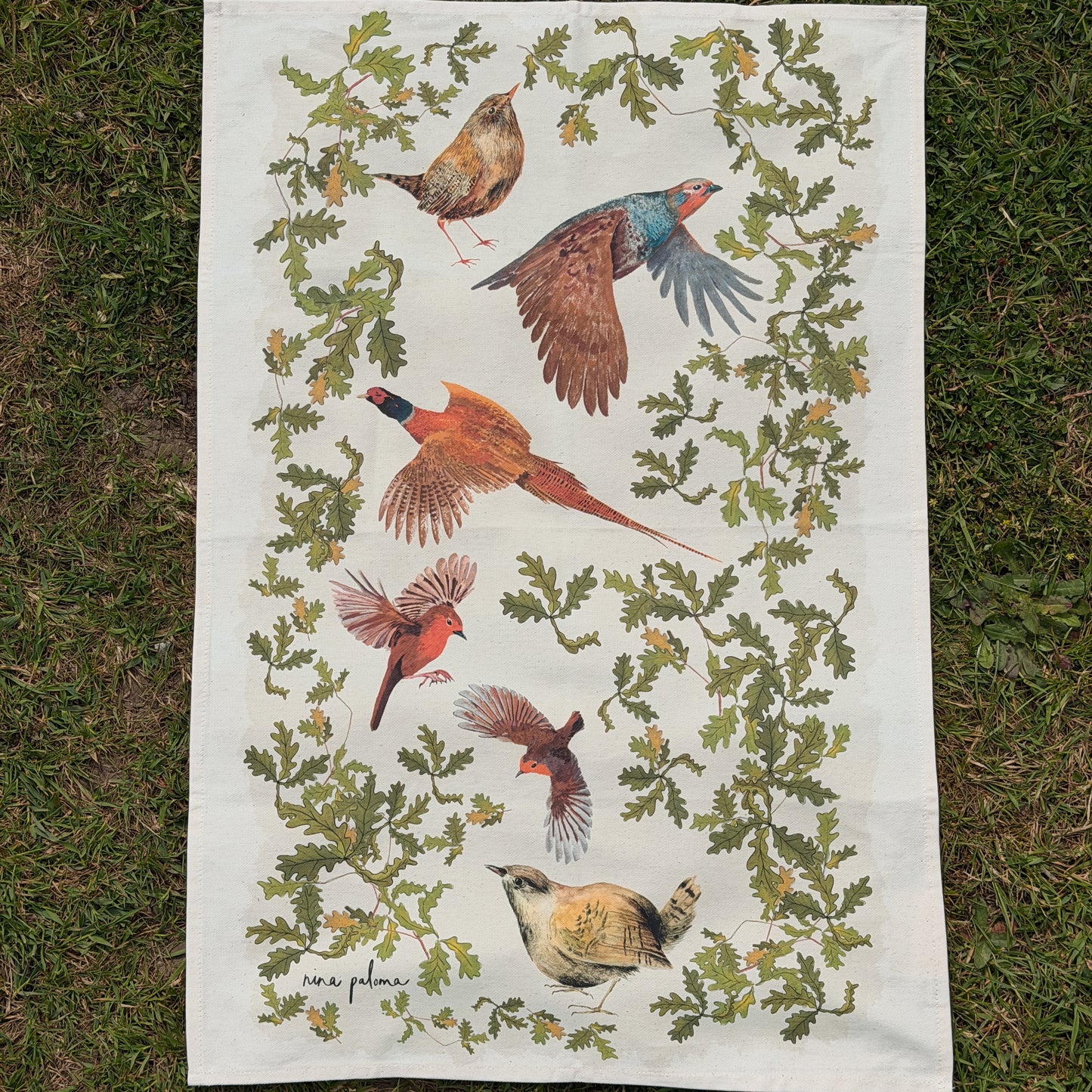 Country Bird Tea Towel
