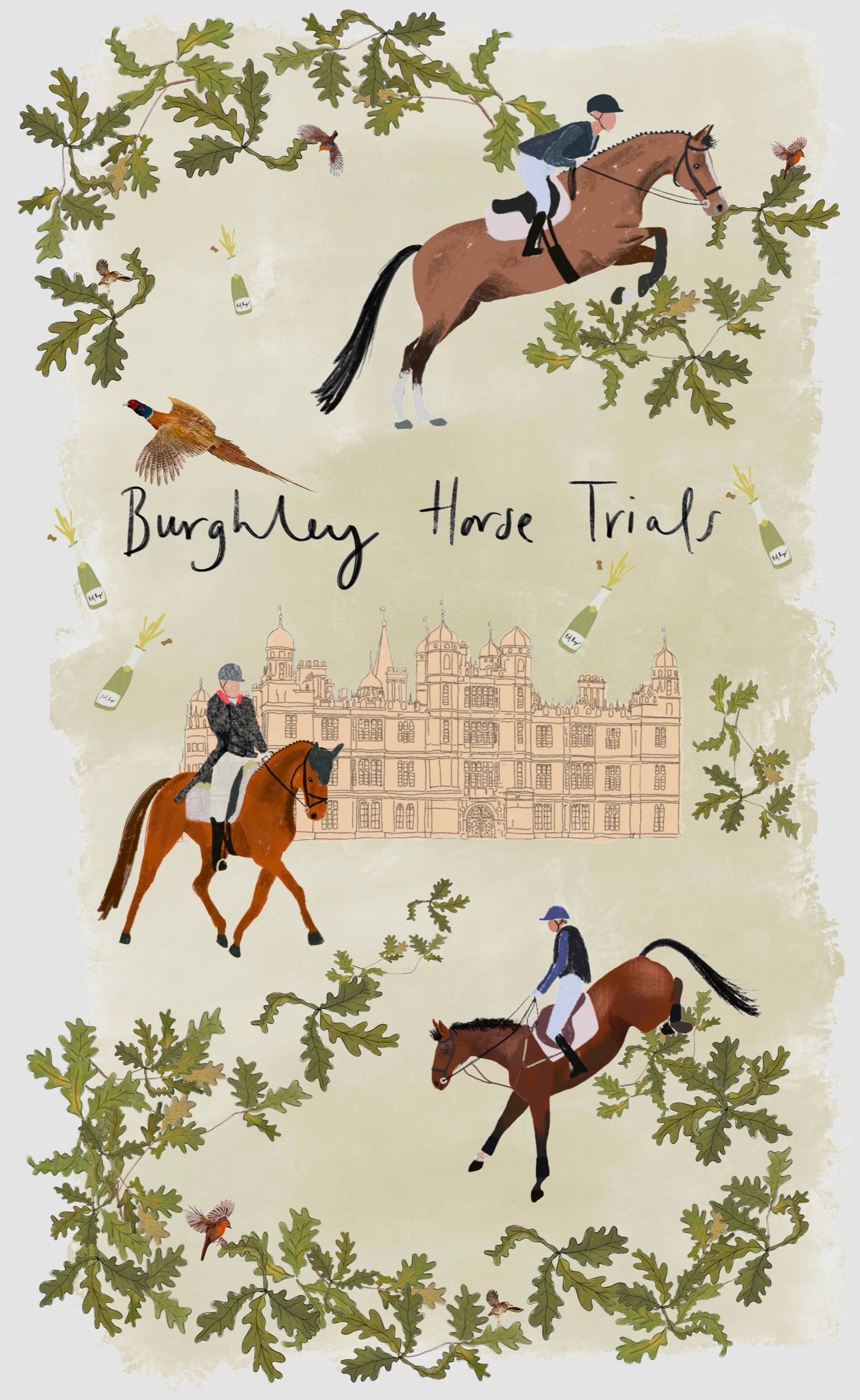 Burghley Horse Trials Tea Towel