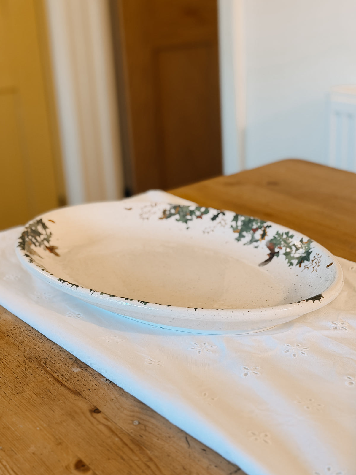 Winter Bird Oval Platter