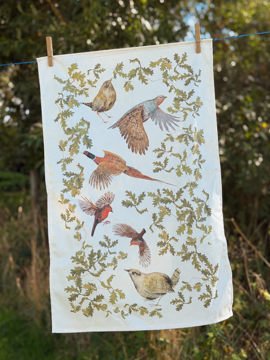 Country Bird Tea Towel