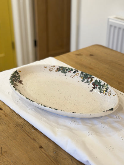 Winter Bird Oval Platter