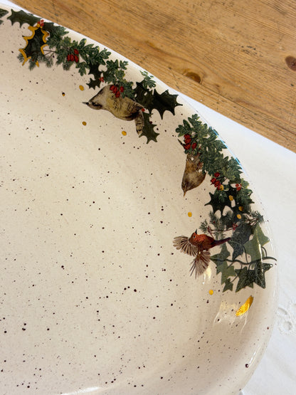 Winter Bird Oval Platter