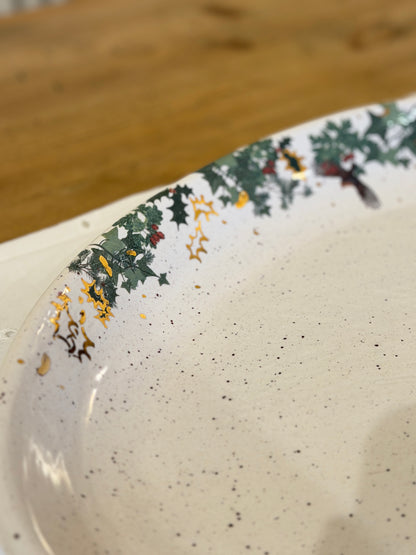 Winter Bird Oval Platter