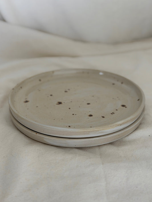 White Speckle Side Plate - SECONDS