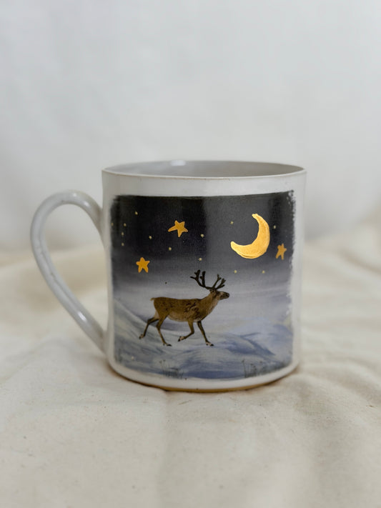 Reindeer & Owl Mug - SECONDS