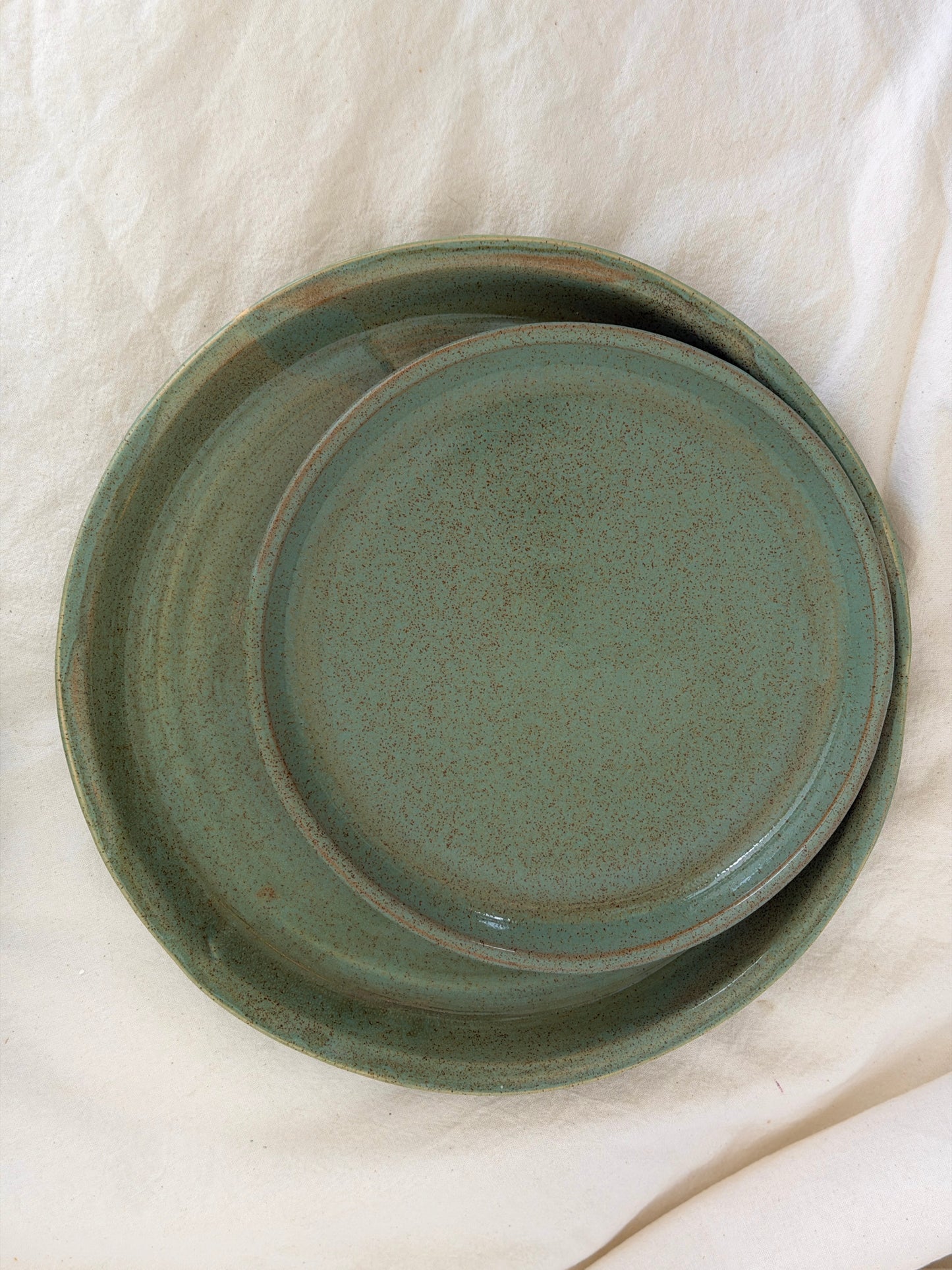Moss Green Plate - SECONDS