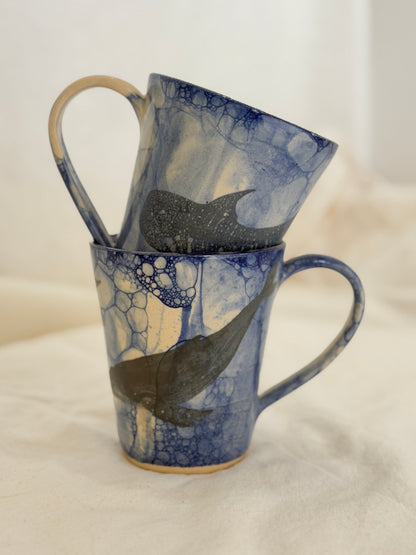 Vibrant Blue Whale Mug - SECONDS