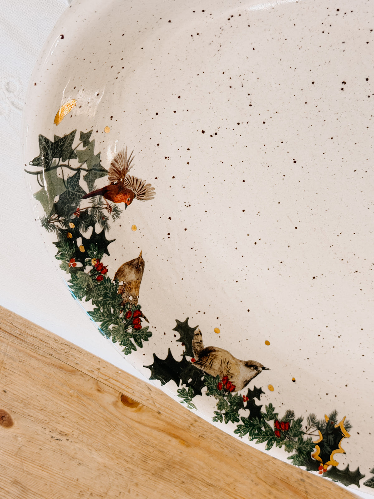 Winter Bird Oval Platter