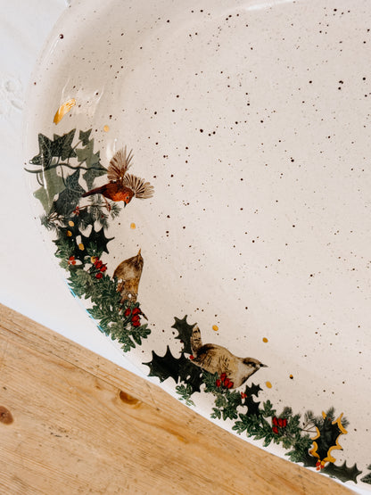 Winter Bird Oval Platter