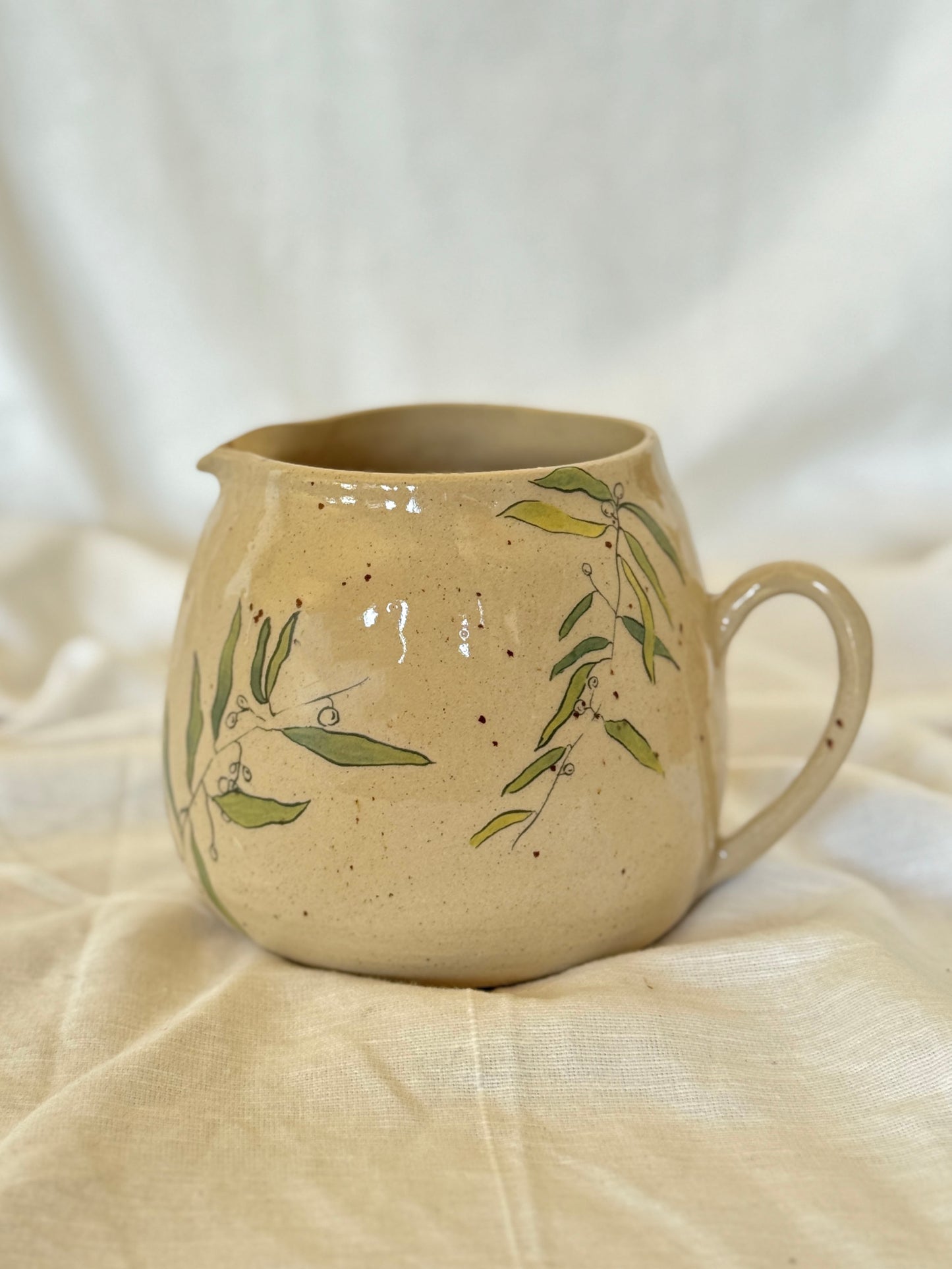 Speckled Olive Branch Jug